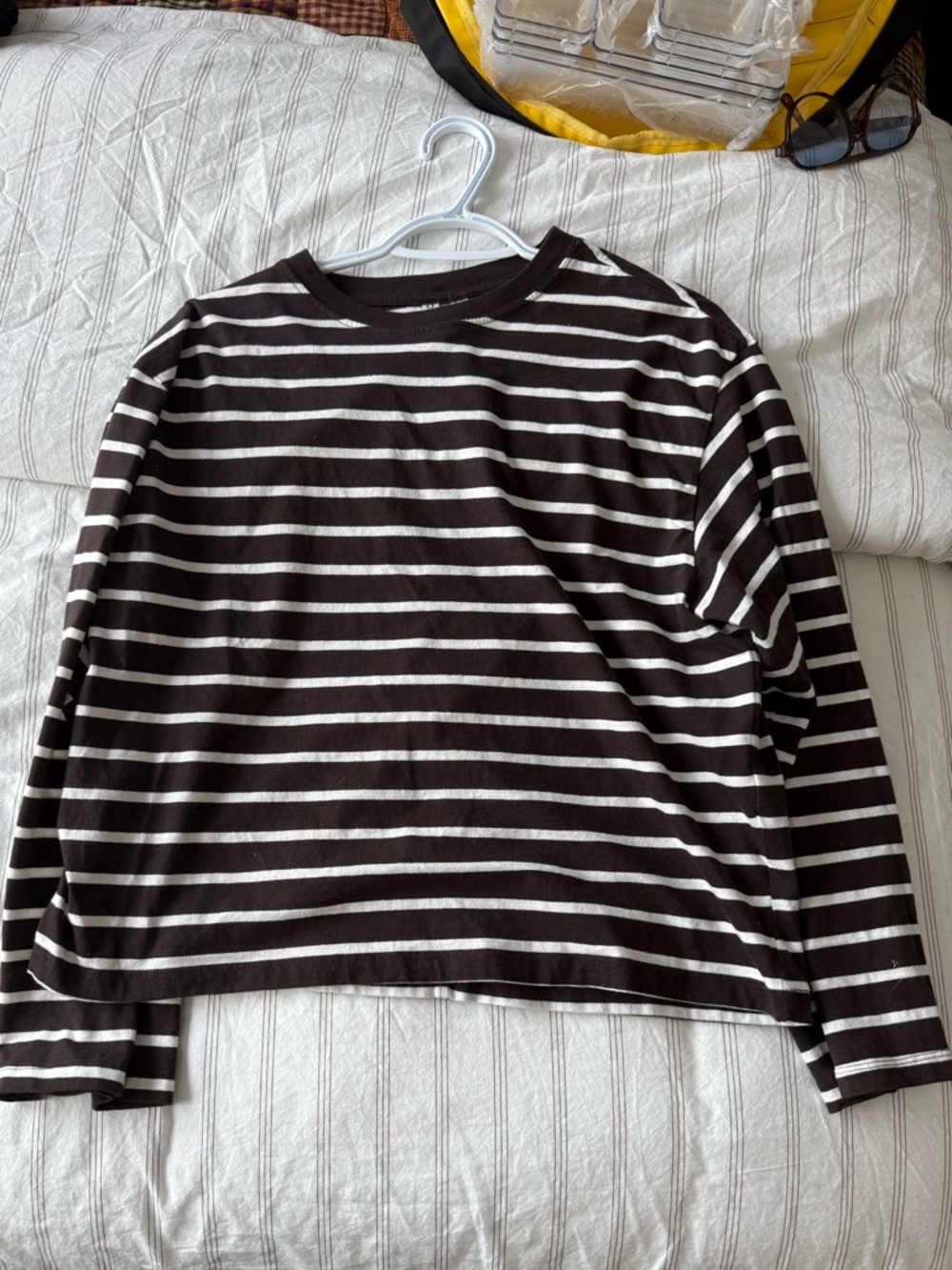 Striped Long Sleeve Tee (Brown & white) DIVIDED from H&M